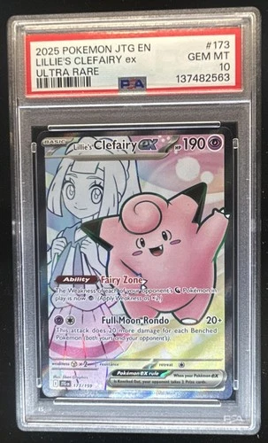 2025 Pokemon Journey Together Lillie's Clefairy ex Ultra Rare #173/159 PSA 10
