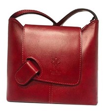Isabella Crossbody Bag   Small to Medium Structured Italian Cranberry Red