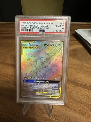Pokemon 2019 Sun & Moon Hidden Fates Moltres Zapdos Articuno GX #69/68 PSA 10