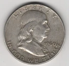 1960 D FRANKLIN HALF DOLLAR 90% SILVER DENVER MINT .50¢ UNITED STATES OF AMERICA