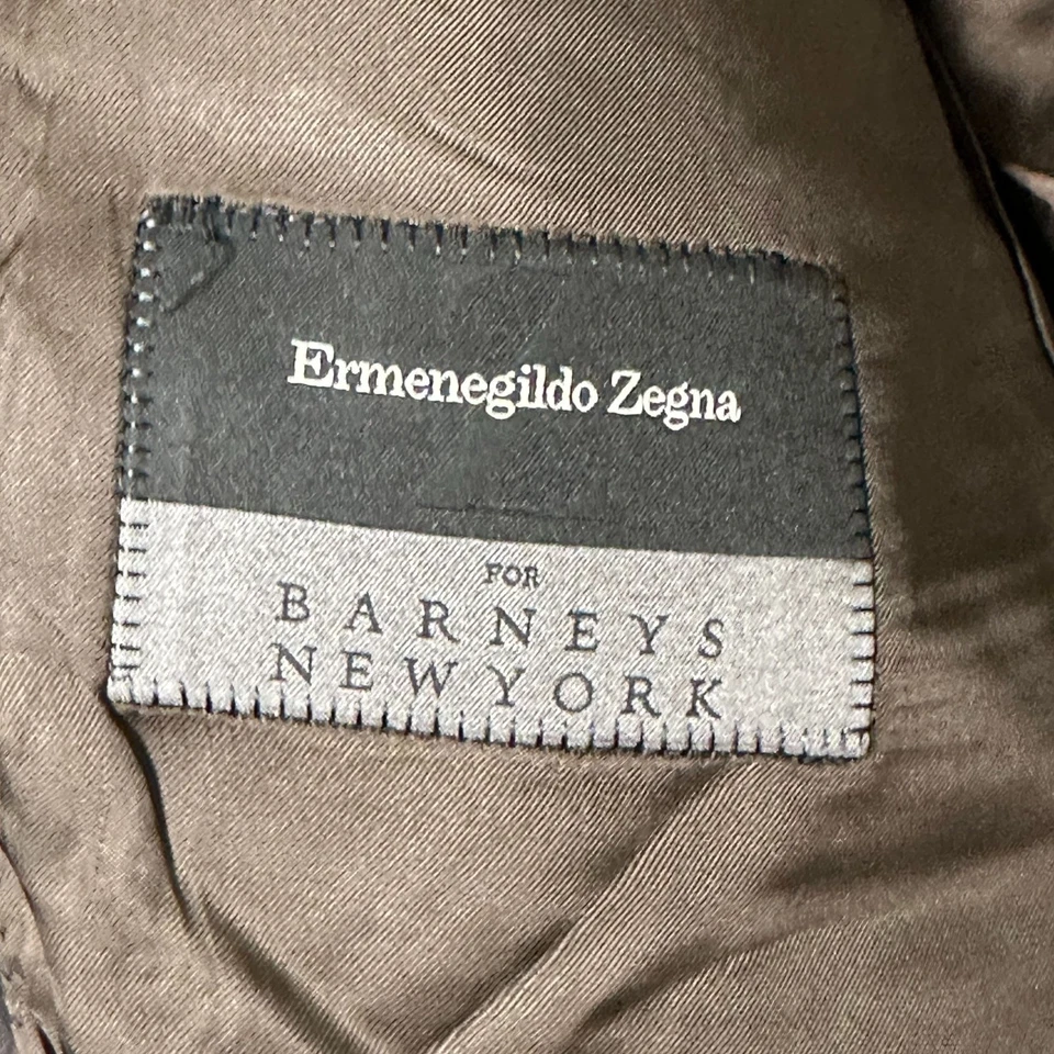 Ermenegildo Zegna Trofeo Wool Blazer Sport Coat Jacket Men 52R Brown Pinstripe - Image 4 of 4