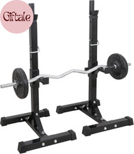Adjustable Squat Rack Pair 41"-66" Sturdy Steel Barbell Bench Press Stand Gym/Ho