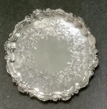 Solid Silver~Tri-Footed Salver /Tray with Shell Border~Henry Chawner~1787~1600gr