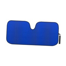 Front Windshield Sun Shade - Jumbo Accordion Folding Auto Sunshade 66x27 Blue