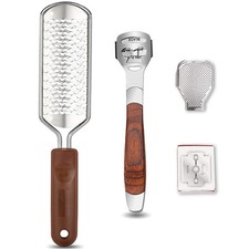 Colossal Foot Rasp & Wood Handle Callus Shaver (10 Replacement &