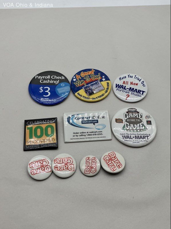 Walmart Employee Pinback Button Lot Advertising Badges 10 Pieces Vintage