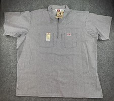 Brand New Ben Davis Shirt Men Size 4xl Black Striped 1/4 Zip Work Chore Pullover