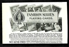 1898 U.S. PLAYING CARD CO. AD ~ FASHION SERIES PLAYING CARDS