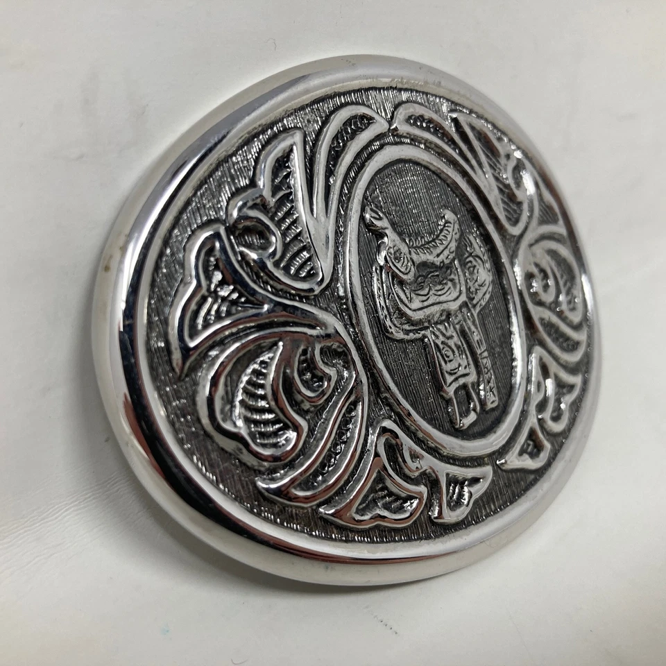 Седло лошади Avon Crumline ковбойское вестерн овальное серебристое с пряжкой для ремня родео ранчо - Изображение 2 из 4