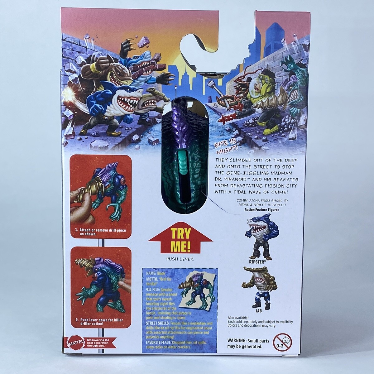 【新品未開封】 Street Sharks Slash Amazon.com: Mattel Street Sharks Action Figure with Bite