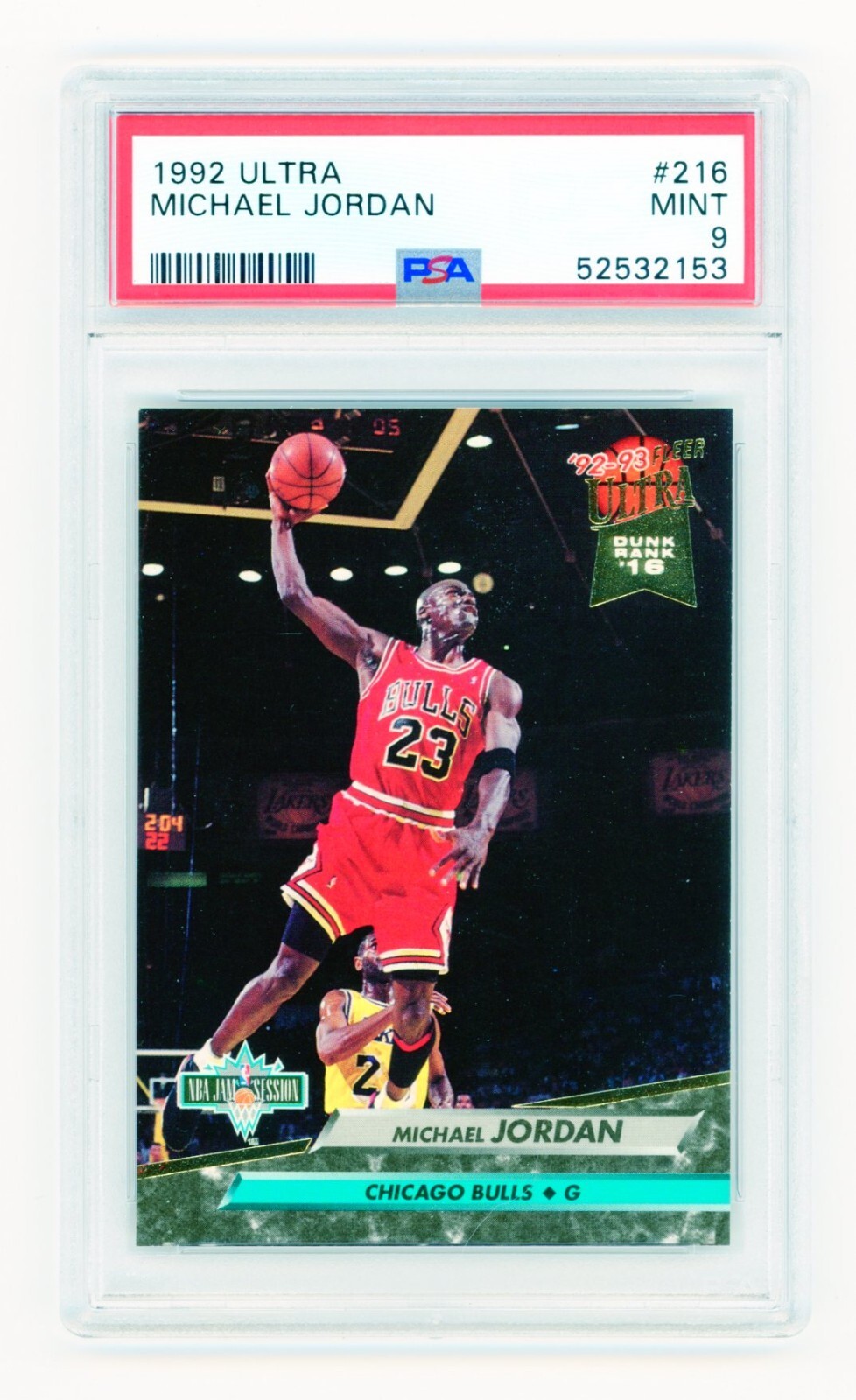 1992-93 Fleer Ultra * PSA 9 como nuevo * Michael Jordan #216 tarjeta dulce ¡Cómpralo barato!¡!