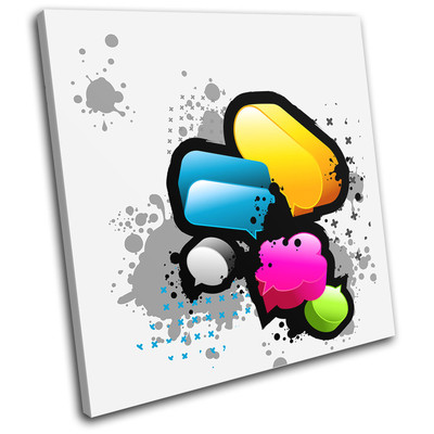 Colourful Graphics Abstract SINGLE Leinwand Wand Kunst Bild drucken