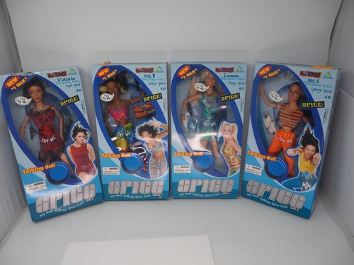 VTG 1999 Toymax Talking Spice Girls Set of 4 Sporty Scary Baby Posh NFRB