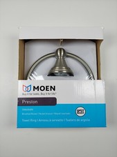 Moen Preston Brushed Nickel Towel Ring Spot Resist DN8486BN
