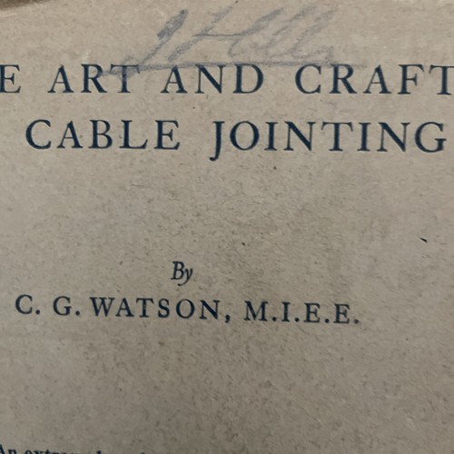 The Art And Craft Of Cable Jointing Book C G Watson Electrics Pitman 1930 IDRU - Foto 7 di 16