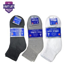3-12Pairs Diabetic Ankle Socks Men  Women Circulatory Health Quarter Socks 9-15