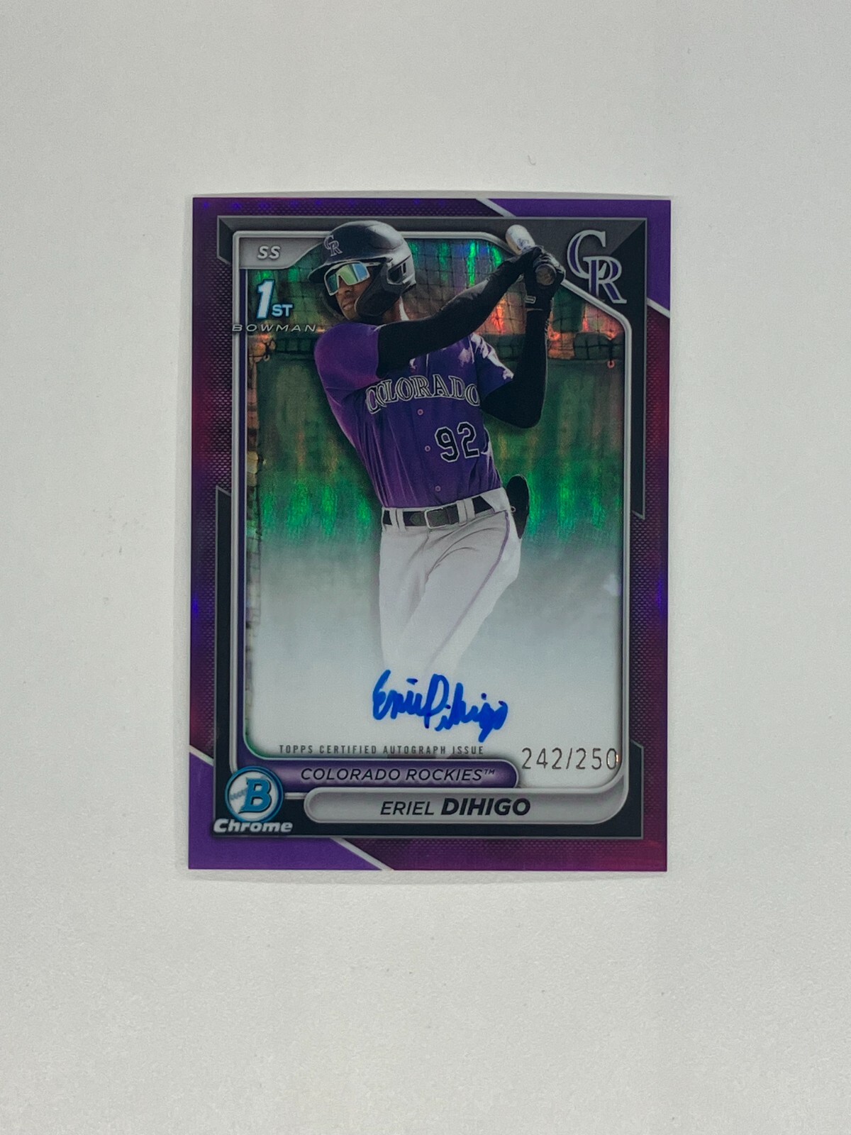 2024 Bowman Chrome Eriel Dihigo 1st Bowman Purple Autograph /250