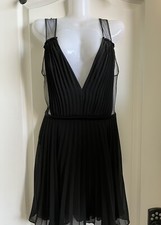 Bebe Black pleated lace dress size 0