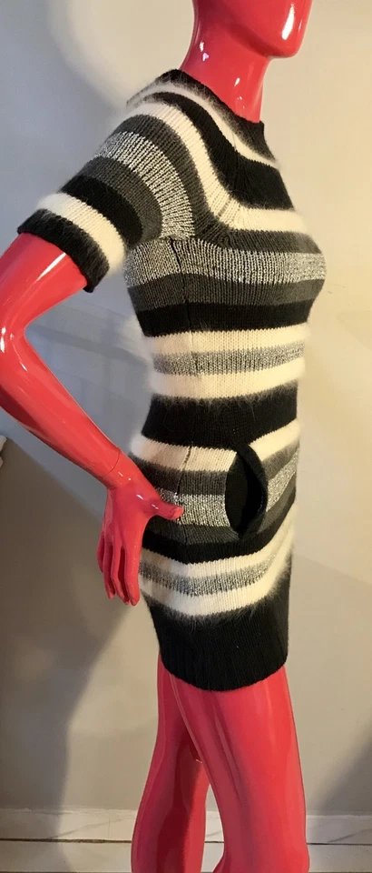 JUICY COUTURE Sweater Dress Angora,Wool Stripes Short Sleeves Youth Girls Sz:10 - Image 3 of 4
