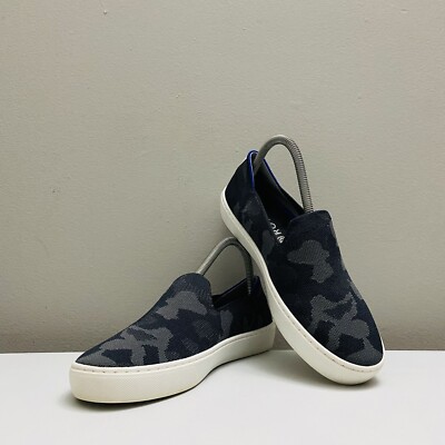 Rothy’s The Original Slip On Sneakers Women's Comfort Shoes Camo Gray Size 