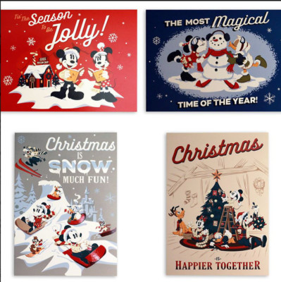 Disney Parks Walt's Holiday Lodge Christmas Cards box New 16 cards