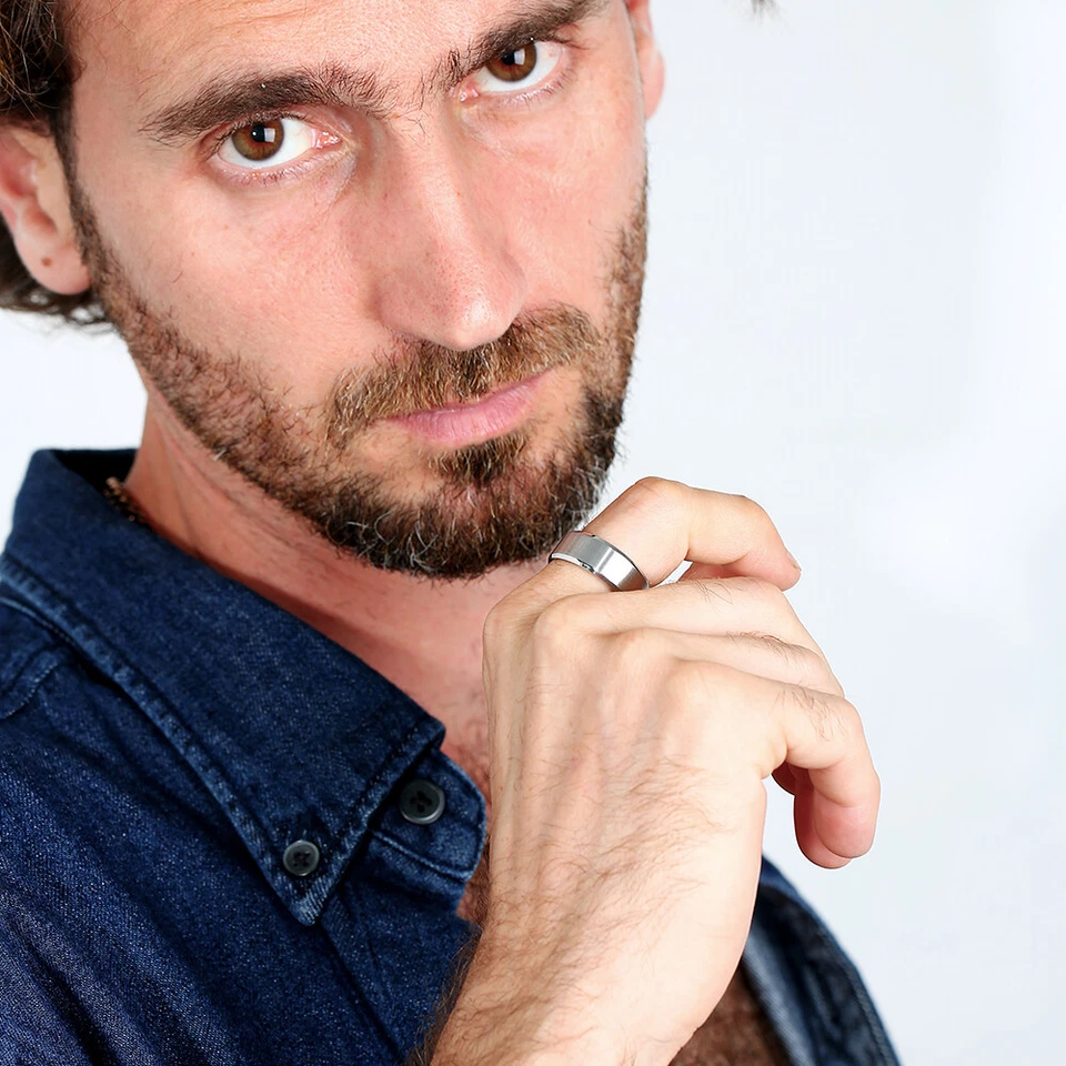 Women Men Ring Wedding Bands Promise Ring for His Her Stainless Steel Half Size - Image 2 of 4