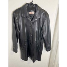 Vintage Firenze La Pelle Jacket Italy Black Soft Leather Buttons Sz Xs