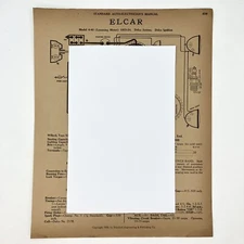 Vtg 1923-24 Elcar 4-49, 6-50 Standard Auto Electricians Manual Wiring Diagram