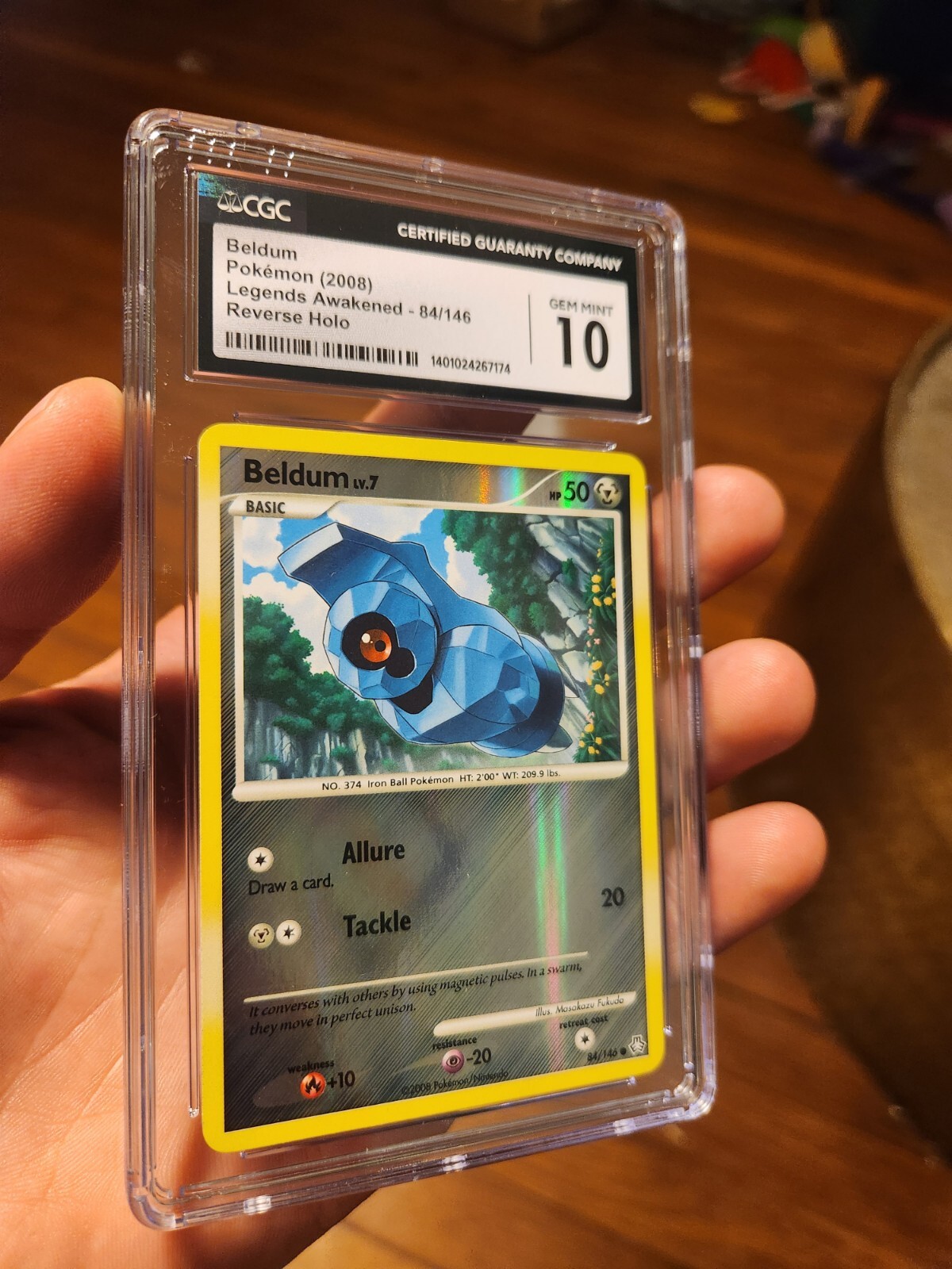(TOP POP 4) CGC 10 GEM MINT Pokemon Legends Awakened 84/146 Beldum Reverse Holo