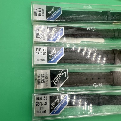 Mixed Lot Of 11 NEW Vintage New Speidel Leather Watch Bands  display picture 2