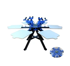 Model-M 6 Color 6 Station Screen Printing Press Manual Color Matching Printer