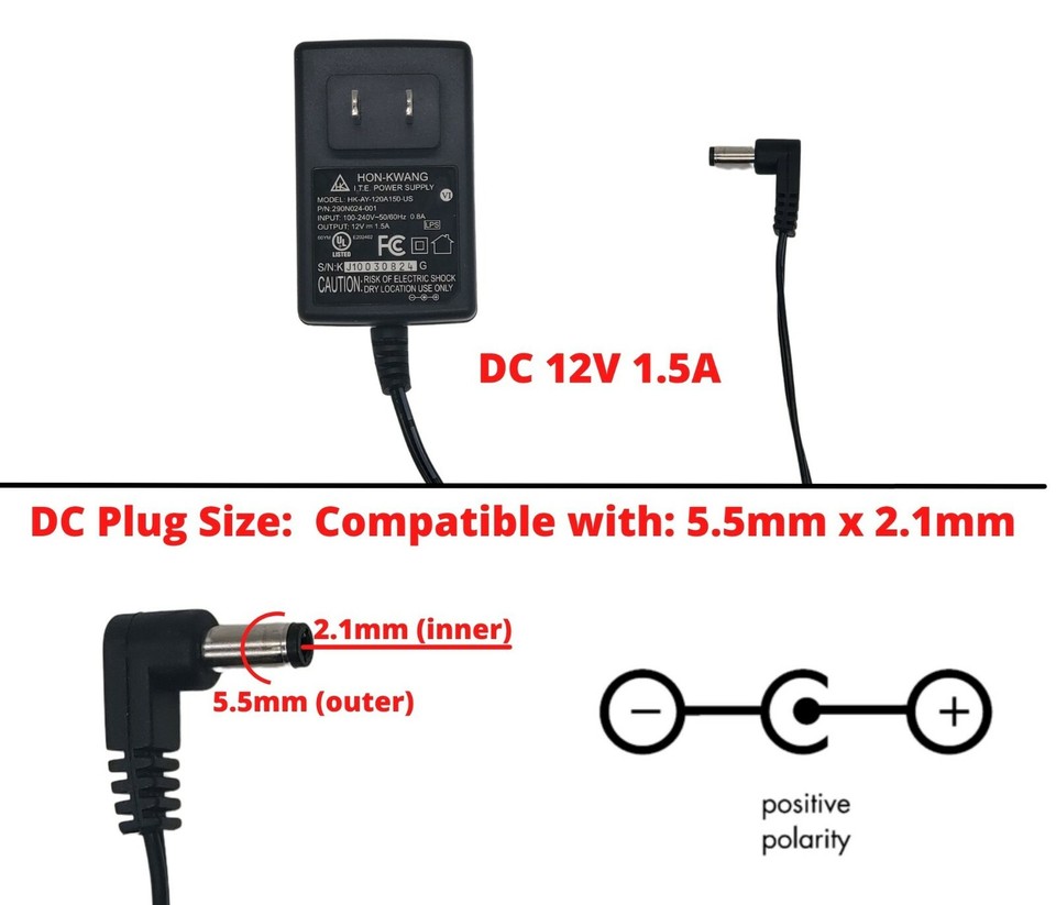 Alimentatore 15v 1a Adattatore CA/DC 15V 1A Con Punta 5,5x2,1 Mm - Foto 4