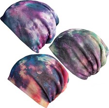 Women's Baggy Slouchy Beanie Chemo Hat Cap Scarf 3 Pack-multicolor B
