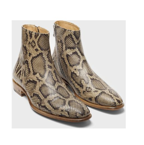 GRAIL New John Varvatos Collection Snake-Embossed Leather Bleeker Zip Boots 11 - Picture 1 of 8