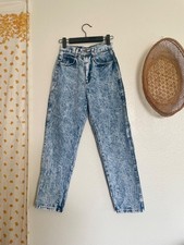 Vintage FIRST Acid Wash Mom Jeans USA Made High Waist Tapered Denim Size 5