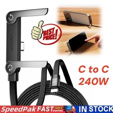 Invisible Holder Charger Cable 240W Fast Charging Cord with Phone-Stand Folding