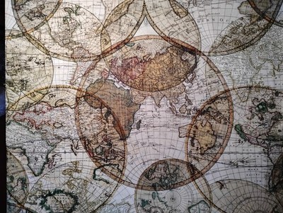 Fabric 108  Wide Cotton Quilt Backingfrom Windham by the Yard - Old World Map