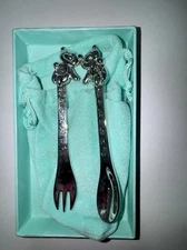 Baby Christening Twinkle Twinkle Silver Plated Fork & Spoon Set