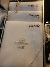 Vintage Men's monogrammed letter A set of three handkerchiefs