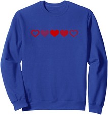 Valentine's Day Red Heart Design Funny Day Heart Unisex Crewneck Sweatshirt