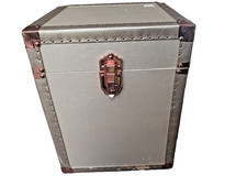 Seward 1878 Luxe Champagne & Rose Gold Trunk MCM Decor Storage Chest 20"x15"