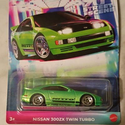 Hot Wheels Nissan 300ZX Twin Turbo Street Scene Green Black 1:64