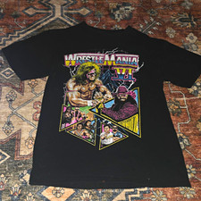 WWE WrestleMania VI.  Ultimate Warrior vs Randy Savage Black Graphic T-Shirt