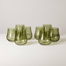Set of 8 14oz Short Water Glasses Green - Hearth Hand