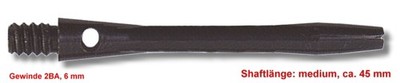 10 Satz (30 Stück) Shaft Alu medium, ca. 45 mm, schwarz