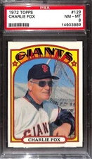 1972 Topps #129 Charlie Fox PSA 8 NM-MT 14903889 