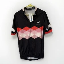 Nine Bull Cycling Jersey COOLMAX Lined Short Sleeve Bike Shirt Black Red White