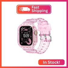XYF Compatible for Crystal Clear Apple Watch Ultra 3 2 Bands 49mm, Bumper Case f