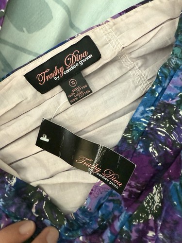 Trashy Diva Watercolours dress M Vintage pinup swing 1940 purple retro ModCloth - Picture 9 of 11