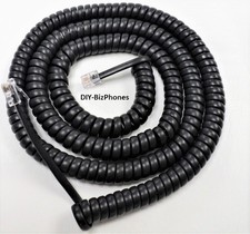 2-Pack Charcoal 25Ft NSQ412 Phone Long Handset Cord 4-Line Verizon Qwest Curly